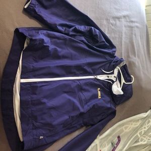 Purple LSU polyester rain jacket